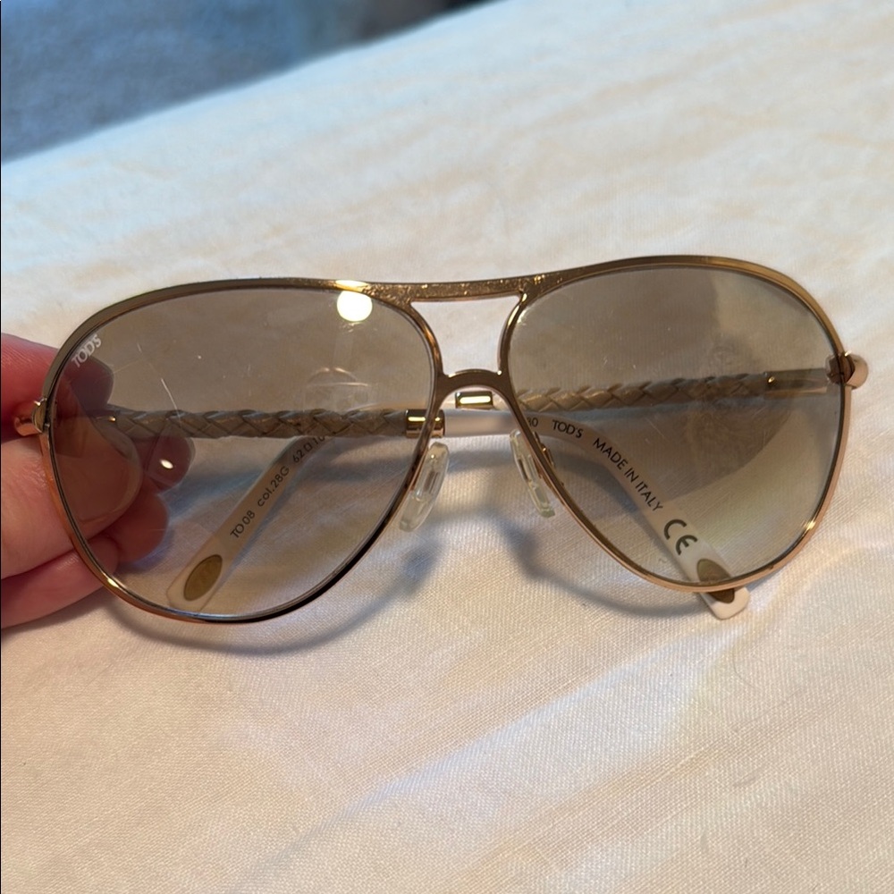 Tod's Gold Frame Aviator Sunglasses